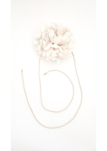 Saten Kumaş Büyük Çiçek Choker Kolye