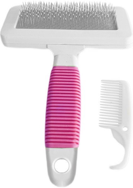 Temizleme Aparatlı Kedi Köpek Tarağı 9.5 cm 14 cm Medium Pembe