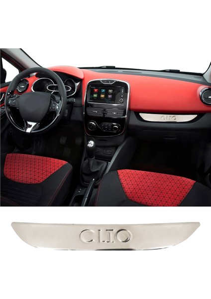 Renault Clio 4 Uyumlu Krom Ön Konsol Çıtası Paslanmaz Çelik