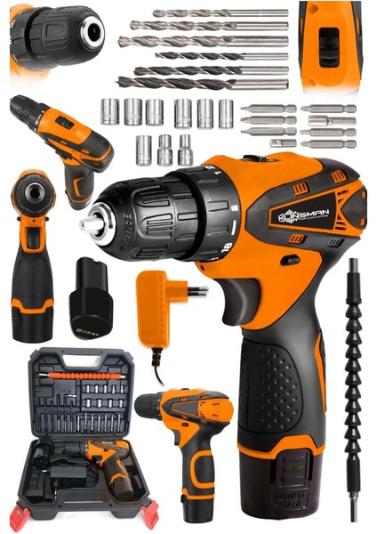 Alman Torq 258VOLT 20 Ah Otamatik Korumalı Çelik Şanzuman 2 Akülü Matkap Akülü Vidalama