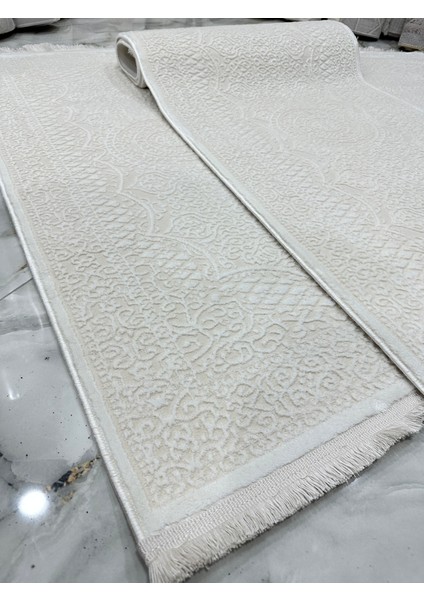 Beyaz Yatak Odası Halısı 3'lü Set / Argın Halı