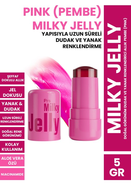 Procsın Milky Jelly Doğal Görünüm Dudak ve Yanak Renklendirici Allık Pembe (Pink) 5 gr