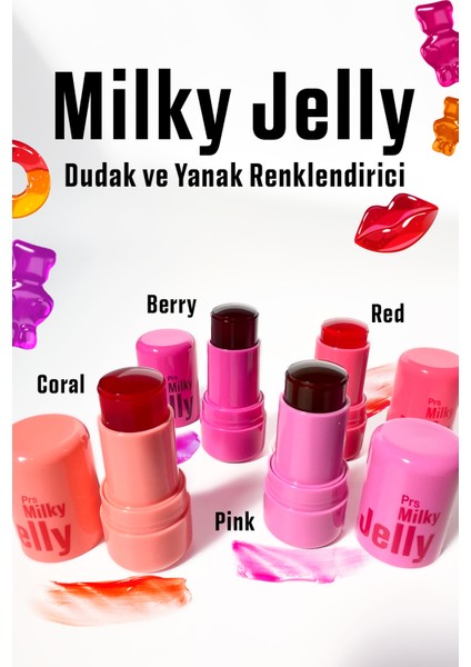 Procsın Milky Jelly Doğal Görünüm Dudak ve Yanak Renklendirici Allık Pembe (Pink) 5 gr