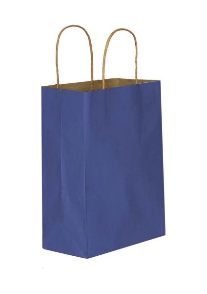 Lacivert Kağıt Hediye ve Alışveriş Çantası (25X12X31) 100 Adet