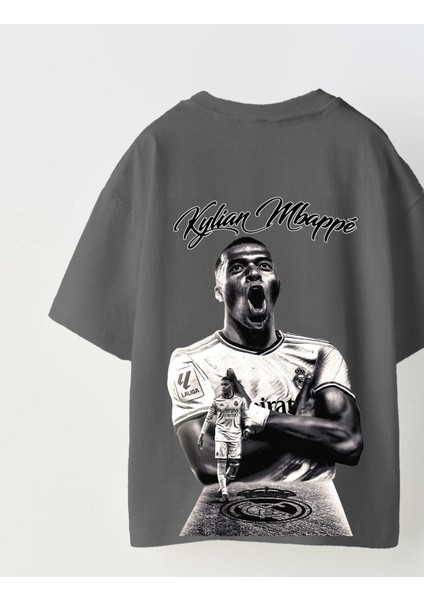 Euro 2024'ÜN Genç Yıldızları Kylian Mbappe Baskılı Füme Çocuk T-Shirt modelleri