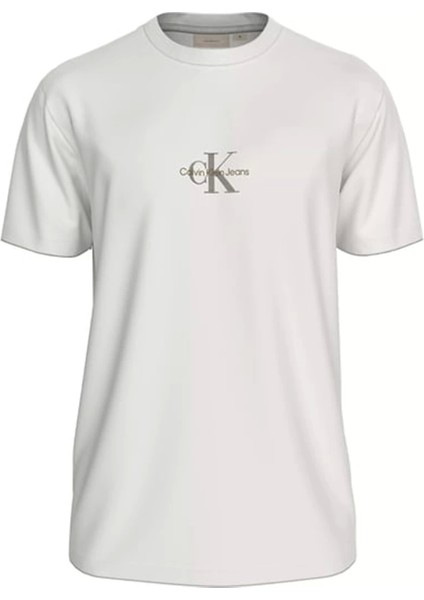 Erkek Monologolu Fildişi T-Shirt