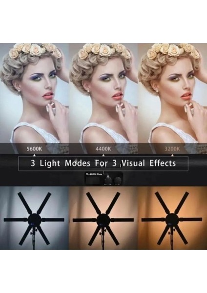 BLD-34 Ring Light 6 Tüp Reklam Makyaj Model Profesyonel Yıldız LED Stüdyo Çekim Fotoğraf Işığı modelleri