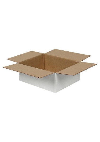 25 x 20 x 10 cm Tek Oluklu Koli - Beyaz