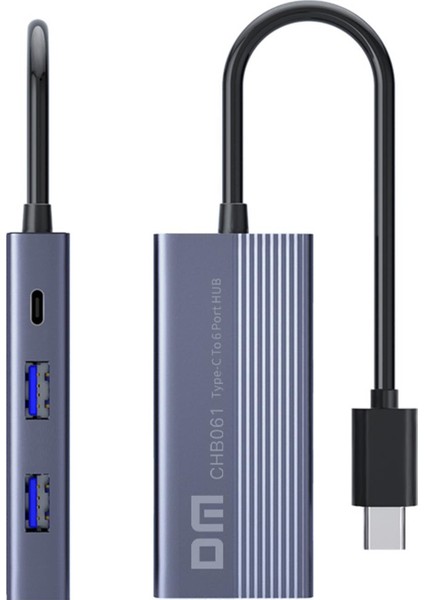 CHB061 Type-C To 4K HDMI 3*usb3.0 Gigabit Ethernet Pd 60W Çoklayıcı Hub