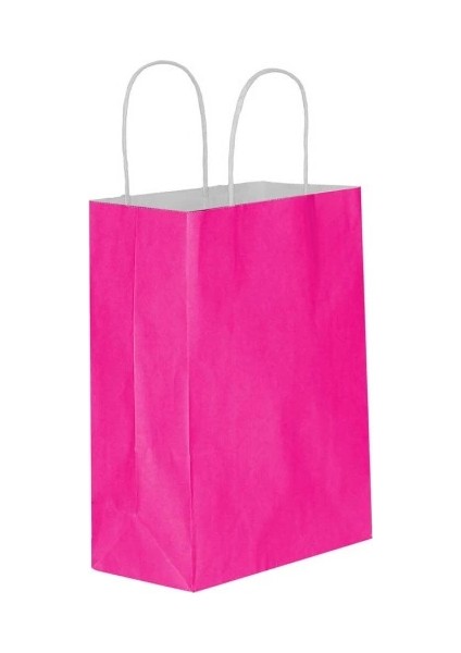 Fuşya Kağıt Hediye ve Alışveriş Çantası (18X8X24) 25 Adet