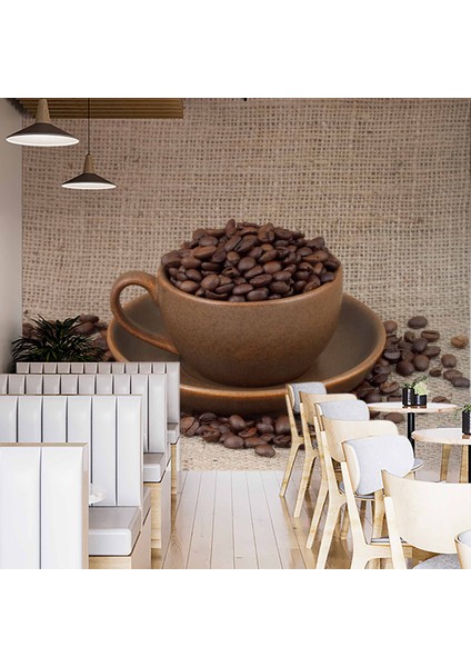 Fincanda Kahveli Cafe Duvar Kağıdı Baskı fiyatları