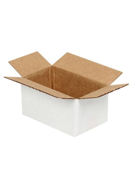 6,5 x 3,5 x 3 cm Tek Oluklu Beyaz Koli