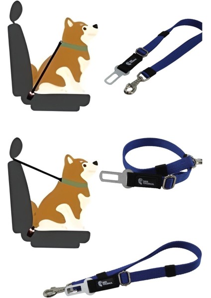 MgTasma Evcil Hayvan Araç Emniyet Kemeri Kedi Köpek Araba Oto Tasması Kedi Köpek Emniyet Kemeri Mavi