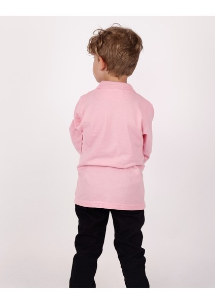 Çocuk Uzun Kol Normal Kalıp Comfort Polo Yaka Düz Renk Okul Penye Lakost T-Shırt modelleri