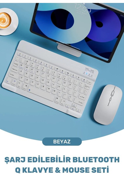 Ultra Ince Taşınabilir Kablosuz Bluetooth Klavye Mouse Seti