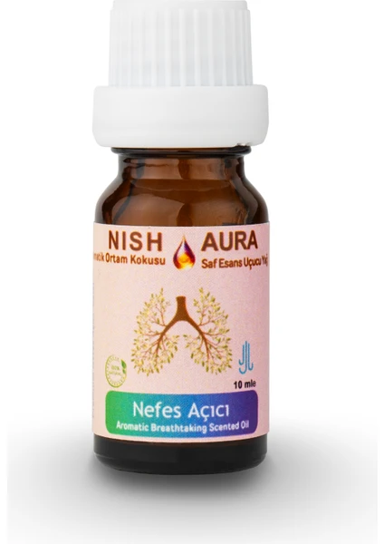 Nish Aura 10ML Nefes Açmaya Yardımcı Oda Kokusu Aromatik Esansiyel Uçucu Yağ Buhurdanlık Yağı Difüzör Esansı Aromaterapi Doğal Ortam Kokusu