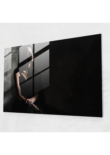 Caravaggio Stili Modern Sanat: Tefekkür Halindeki Figür - Caravaggio, Cam Baskı, Cam Duvar Sanatı, Yumuşak Aydınlatma, 45X30