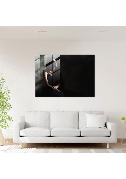 Caravaggio Stili Modern Sanat: Tefekkür Halindeki Figür - Caravaggio, Cam Baskı, Cam Duvar Sanatı, Yumuşak Aydınlatma, 45X30 fiyatları