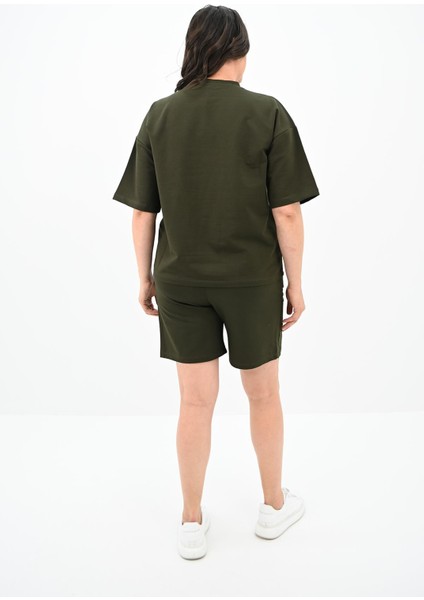 Kadın Yazı Baskılı Büyük Beden Şortlu Takım 3796-23 fırsatları