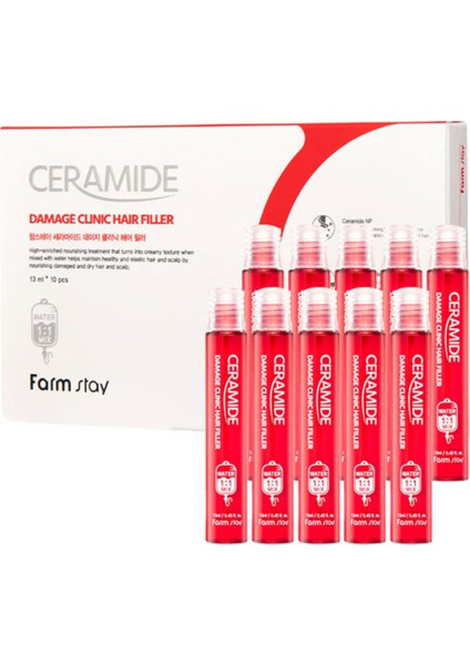 Ceramide Damage - Seramid ve Keratin Ampul Saç Bakım Serumu Set 13 Ml*10 Ad