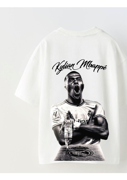 Euro 2024'ÜN Genç Yıldızları Kylian Mbappe Baskılı Beyaz Çocuk T-Shirt modelleri