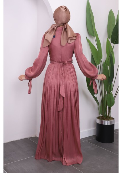 Pudra Kol Bağlamlı Piliseli Tül Abiye indirimleri