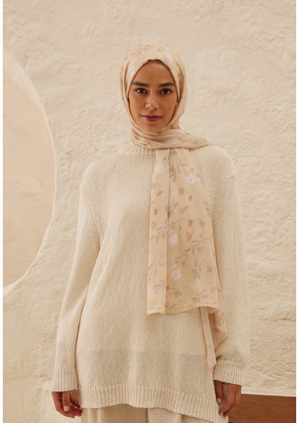 Soft Flowers Desen Rami Şal Nude fiyatları
