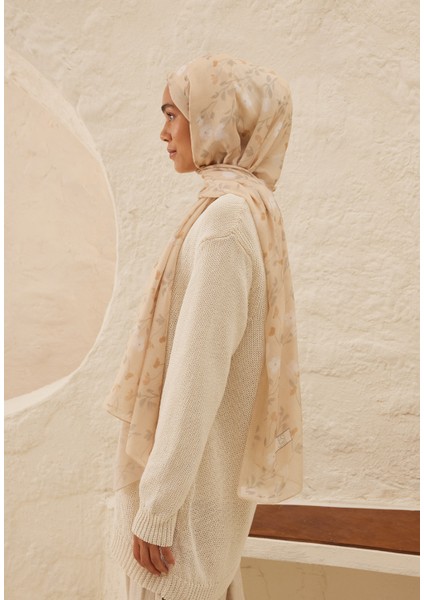Soft Flowers Desen Rami Şal Nude fırsatları