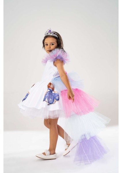 Prenses Sofia Temalı Kız Çocuk Beyaz Doğum Günü Elbisesi ve Parti Kostümü indirimleri