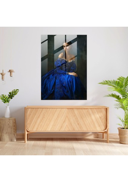 Johannes Vermeer Wall Decoration - Woman In A Blue Dress - Johannes Vermeer, Portrait, Glass Art, Johannes Vermeer, 30X45 fiyatları