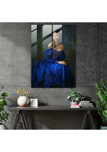 Johannes Vermeer Wall Decoration - Woman In A Blue Dress - Johannes Vermeer, Portrait, Glass Art, Johannes Vermeer, 30X45 modelleri