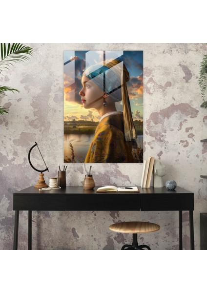 Johannes Vermeer Glass Wall Art Wall Decoration - Johannes Vermeer, Glass Print, Glass Art, Wall Decoration, 30X45 fiyatları