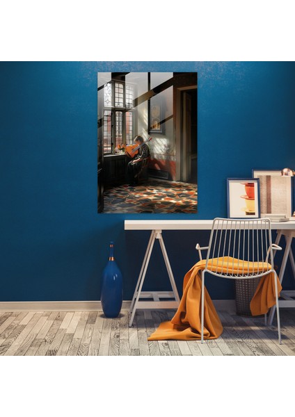Musical Woman Glass Wall Art - Johannes Vermeer, Johannes Vermeer, Home Decoration, Glass Wall Art, 30X45 fiyatları