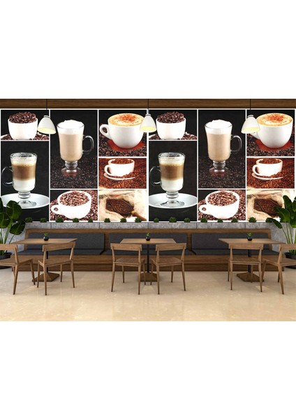 Kahve Çeşitleri Cafe Duvar Kağıdı Baskı