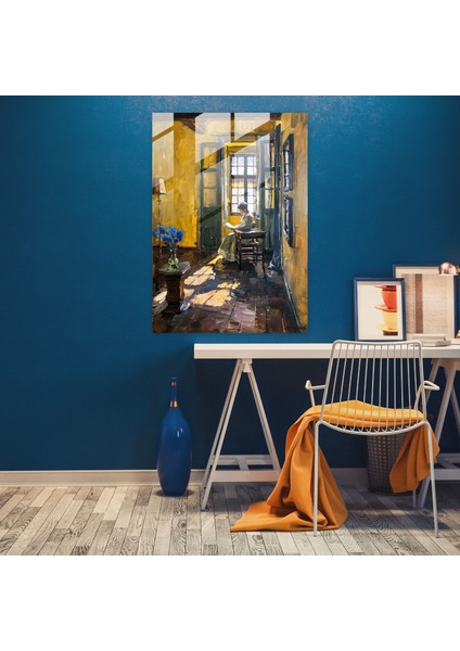 Johannes Vermeer Glass Print - Classic Room With Woman Reading Letter - Johannes Vermeer, Glass Wall Art, Wall Decoration, Home Decoration, 30X45 fiyatları