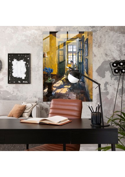 Johannes Vermeer Glass Print - Classic Room With Woman Reading Letter - Johannes Vermeer, Glass Wall Art, Wall Decoration, Home Decoration, 30X45 modelleri