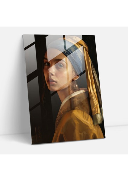 Johannes Vermeer Glass Wall Art - Young Woman With Pearl Earring - Johannes Vermeer, Glass Art, Glass Wall Art, Modern Art, 30X45