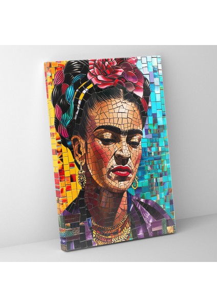 Frida Kahlo Style Mosaic Wall Decoration - Frida Kahlo, Canvas Print, Frida Kahlo Style, Wall Decoration, 30X50