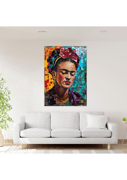 Frida Kahlo Style Mosaic Wall Decoration - Frida Kahlo, Canvas Print, Frida Kahlo Style, Wall Decoration, 30X50