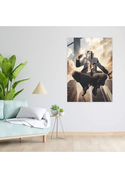 Insan Gibi Giyinmiş Hayvanlar Duvar Dekorasyonu - Insan Gibi Giyinmiş Hayvanlar, Cam Baskı, Kolaj Çalışması, Gökdelenler, 30X45 fiyatları