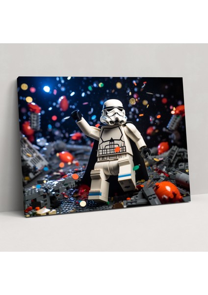 LEGO Canvas Print - Epic Space Battle With Star Wars Icons - Lego, Canvas Print, Lego, Canvas Wall Art, 100X70