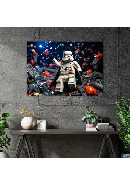 LEGO Canvas Print - Epic Space Battle With Star Wars Icons - Lego, Canvas Print, Lego, Canvas Wall Art, 100X70