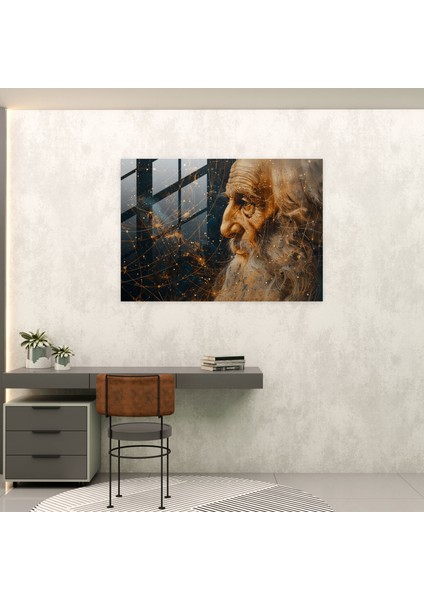 Leonardo Da Vinci Glass Print - Leonardo Da Vinci, Glass Art, Leonardo Da Vinci, Glass Print, 45X30