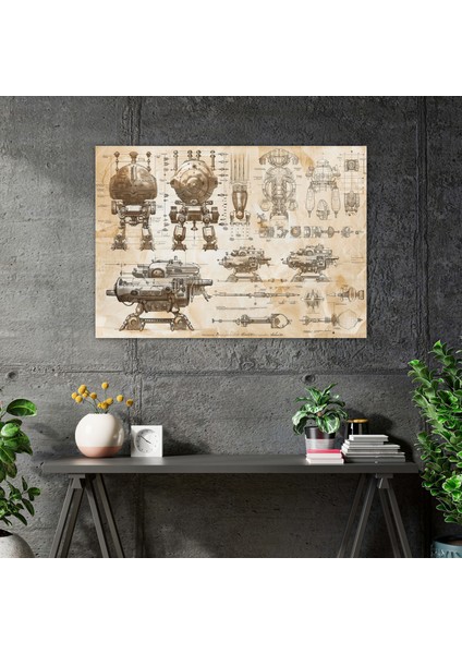 Leonardo Da Vinci War Machines Wall Art - Leonardo Da Vinci, Canvas Wall Art, Canvas, Leonardo Da Vinci, 50X30 fiyatları
