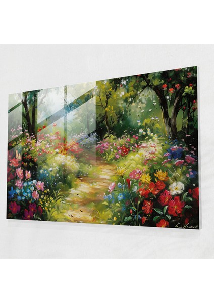 Leonid Afremov Glass Wall Art: Colorful Garden Glass Print - Leonid Afremov, Glass Print, Home Decoration, Modern Art, 45X30