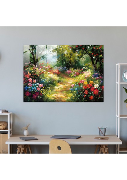 Leonid Afremov Glass Wall Art: Colorful Garden Glass Print - Leonid Afremov, Glass Print, Home Decoration, Modern Art, 45X30 modelleri