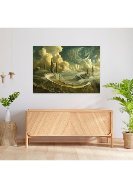 Dreamlike Landscape Leonardo Da Vinci Style Canvas Print - Leonardo Da Vinci, Leonardo Da Vinci Style, Canvas Wall Art, Canvas Print, 50X30 modelleri