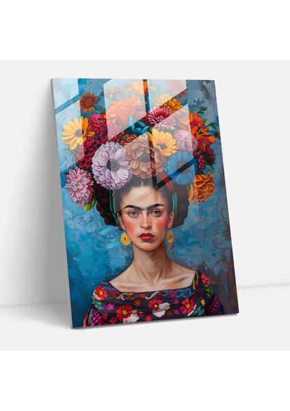 Frida Kahlo Style Glass Print - Frida Kahlo Eserleri, Wall Decoration, Modern Art, Frida Kahlo Style, 30X45