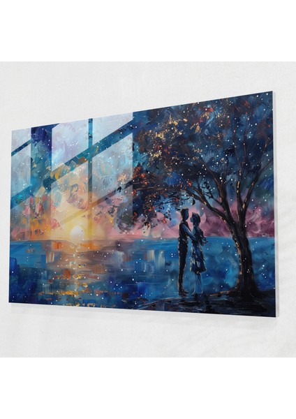Starry Night Glass Print - Leonid Afremov, Wall Decoration, Leonid Afremov, Modern Art, 45X30