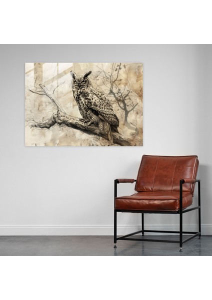 Leonardo Da Vinci Owl Glass Print - Leonardo Da Vinci, Glass Print, Leonardo Da Vinci, Home Decoration, 45X30 fiyatları